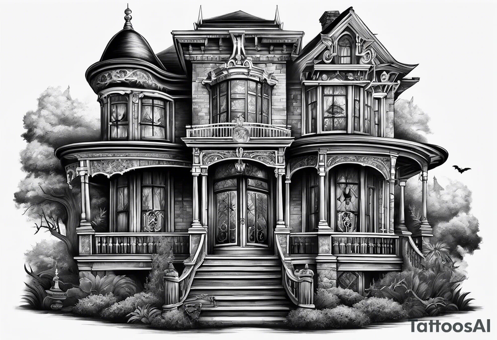Haunted mansion tattoo idea