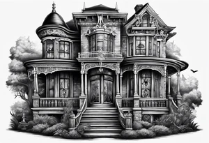 Haunted mansion tattoo idea