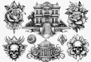 luxury villa tattoo idea
