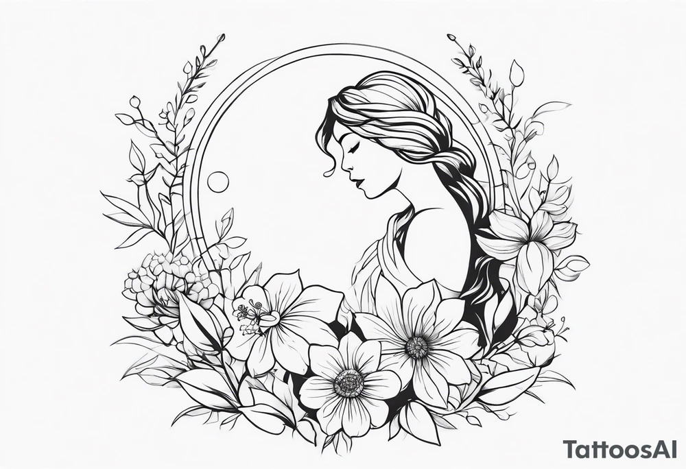 virgo, flowers, dainty, harmony, feminine, tattoo idea