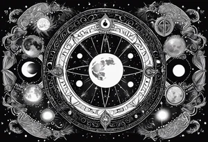 Astrology, Natal Chart, Cancer sign, vision, the moon, the sun, Uranus, Pluto, spiritual, third eye, mystical, Zen, armband tattoo idea