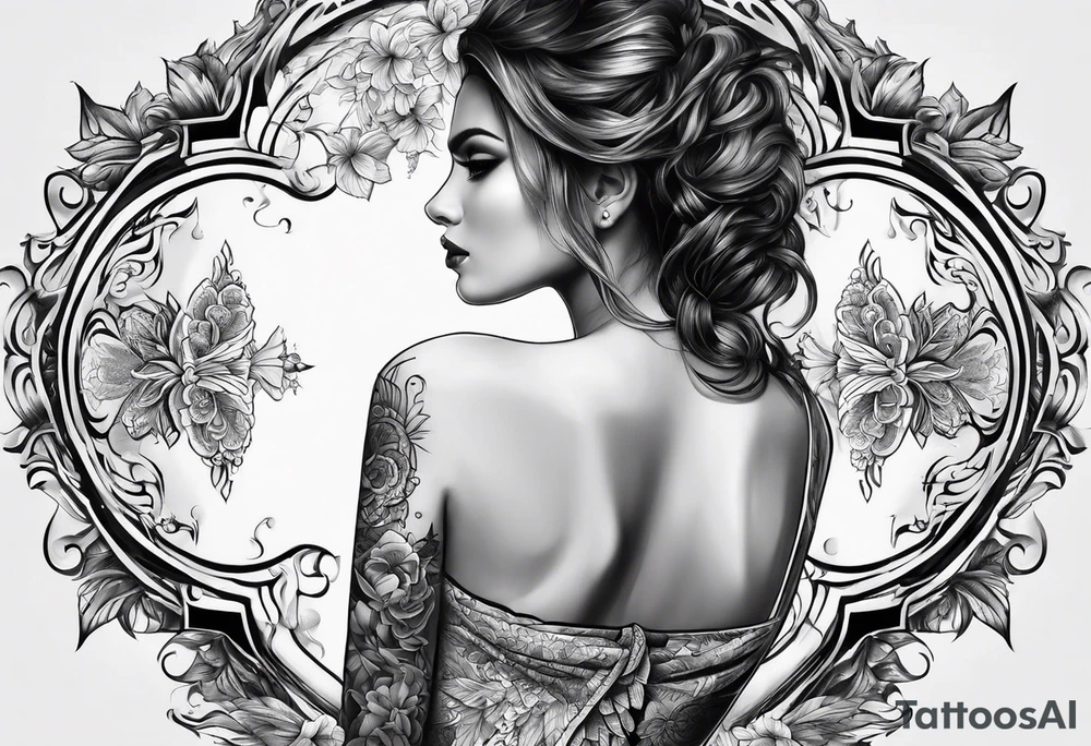 full back tattoo following the shape of a back tattoo idea