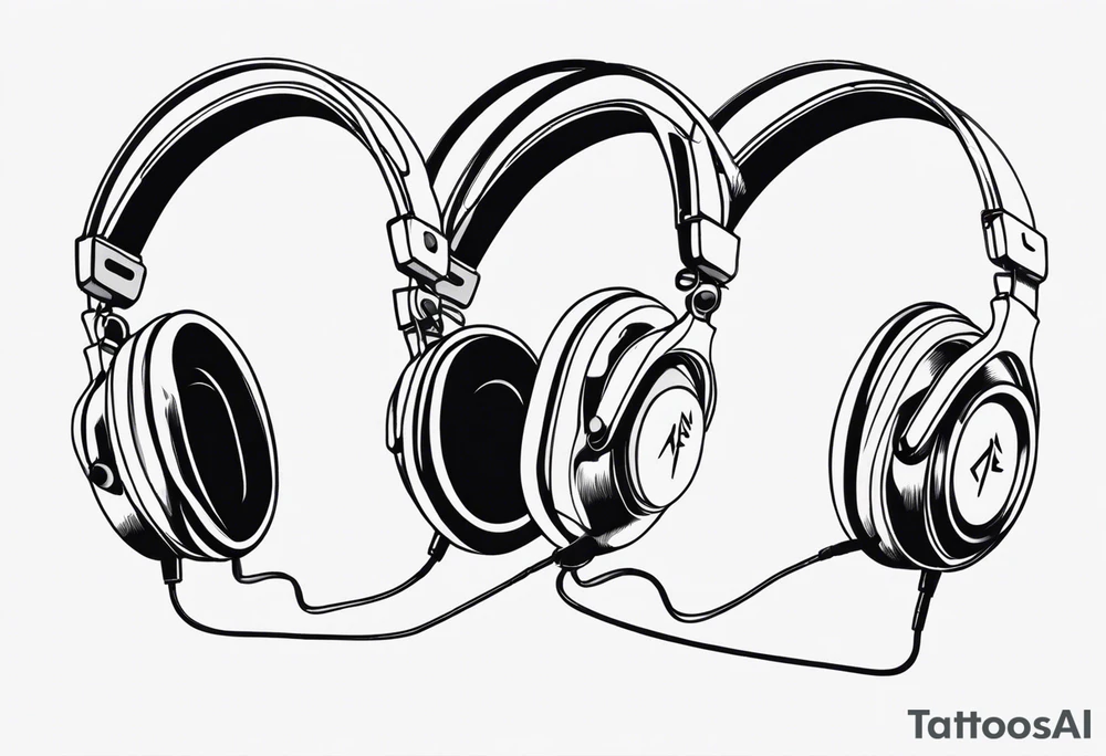 Headphones with L and R tattoo idea