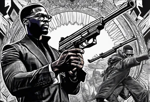 black panther group , malcom x with a gun , black history , civil rights tattoo idea