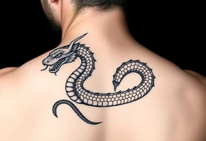 Western Dragon snake tattoo idea