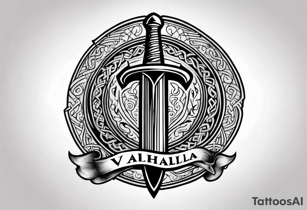 Valhalla viking 
Sword shield tattoo idea
