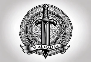 Valhalla viking 
Sword shield tattoo idea