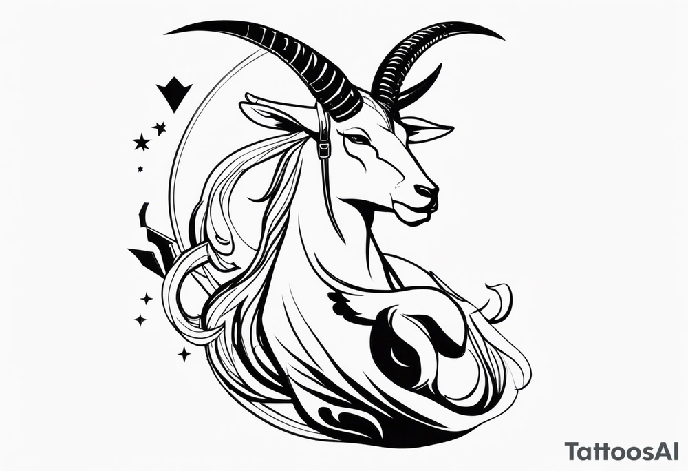 capricorn man with gun tattoo idea