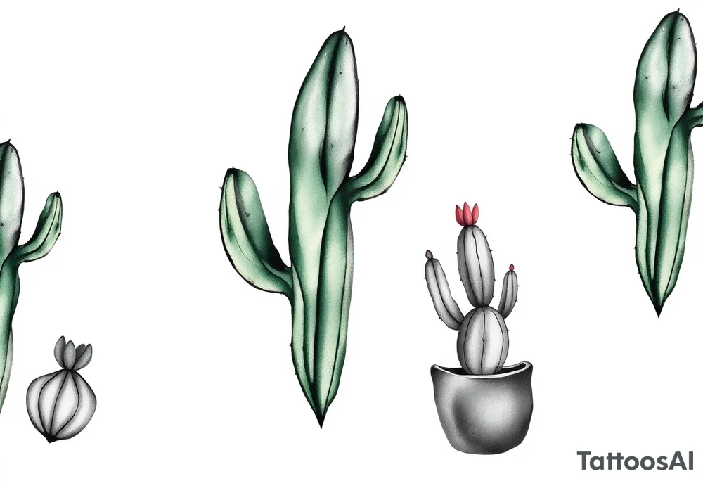 Cute cactus tattoo idea