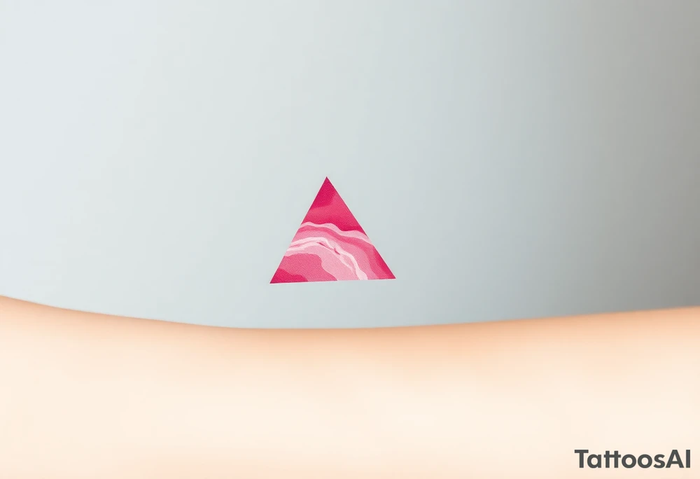 A watercoloured pink triangle, with small lining and upside down. Just the colour pink. No shapes tattoo idea