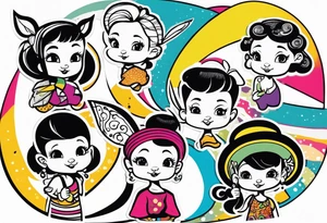 5 SMALL CHILDREN, OF DIFFERENT RACES, 8 EARS OLD tattoo idea