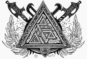 Valhalla fire
Sword shield valknut  axe tattoo idea