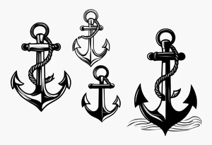 Anchor with rope tattoo idea