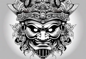 Samurai mask tattoo idea