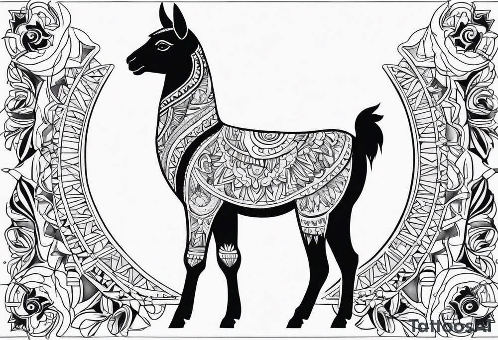 Stylized Llama tattoo idea