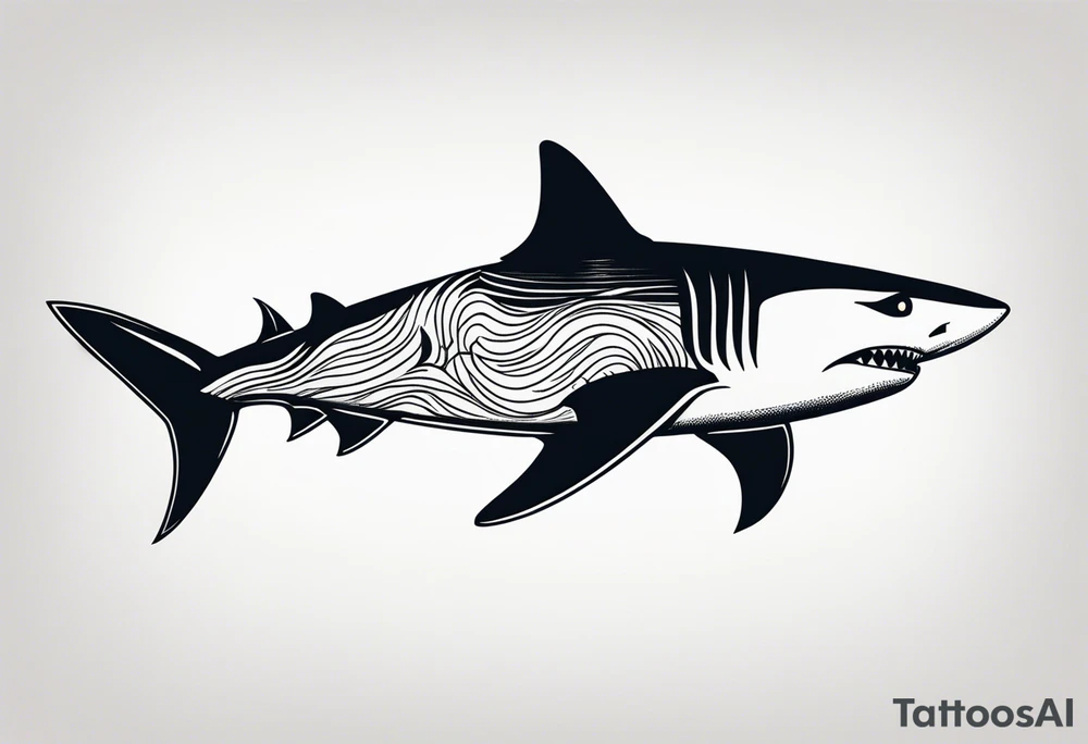 a shark blackwork tattoo for my calf tattoo idea