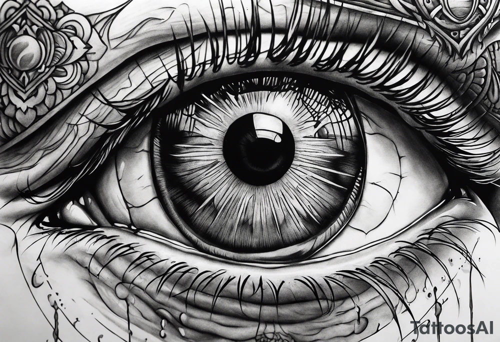 Spear through eyeball tattoo idea