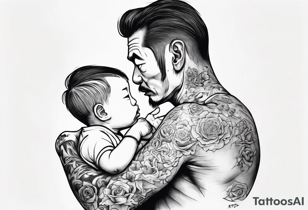 Fathers love for his son tattoo idea
