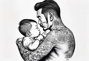 Fathers love for his son tattoo idea