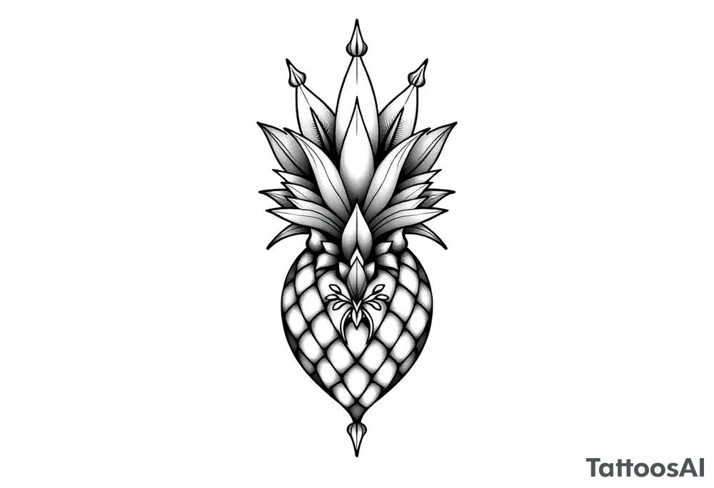 Majestic, crown, pineapple ,vagina, anus tattoo idea