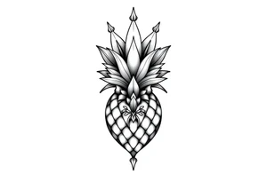 Majestic, crown, pineapple ,vagina, anus tattoo idea