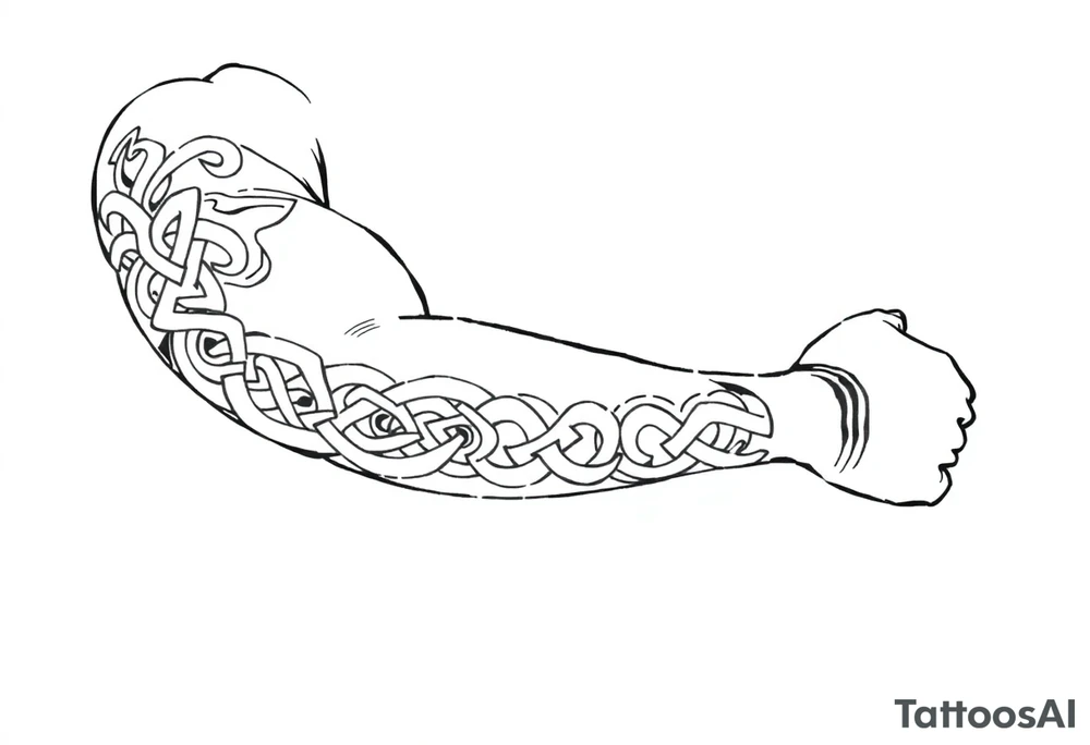 Māori style Celtic knots and bands black and white shading tattoo idea
