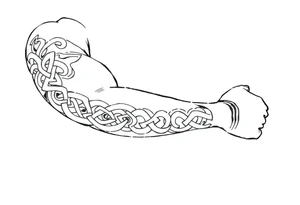 Māori style Celtic knots and bands black and white shading tattoo idea