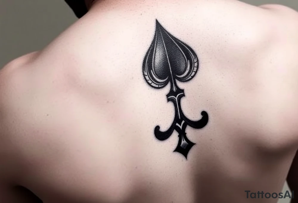 a Q and a spade sketch tattoo idea