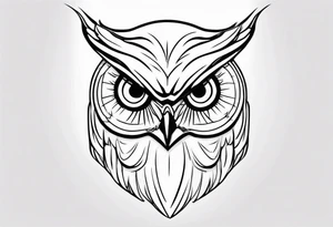 create one-line art of a owl head. the line has to start at the buttom and be finished at the top tattoo idea