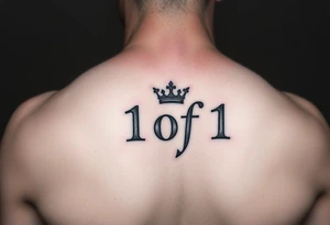forearm I want it to say 1of1 with a crown above “of” with lightning shadow tattoo idea