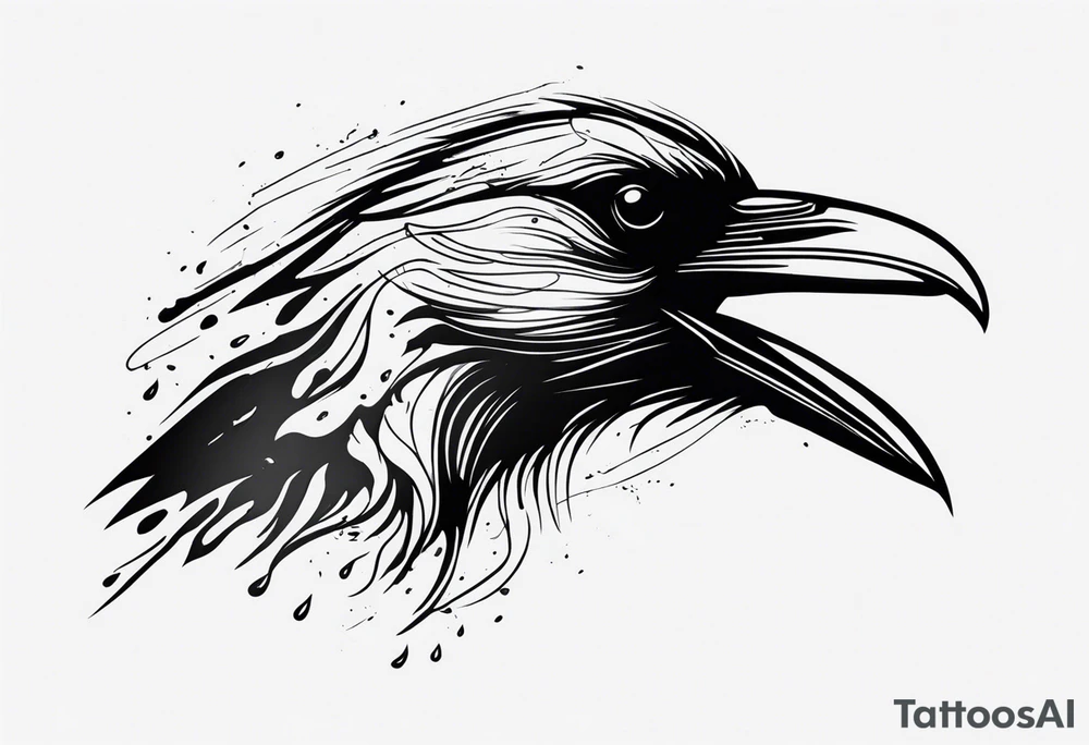 Raven melting away tattoo idea