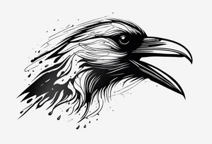Raven melting away tattoo idea