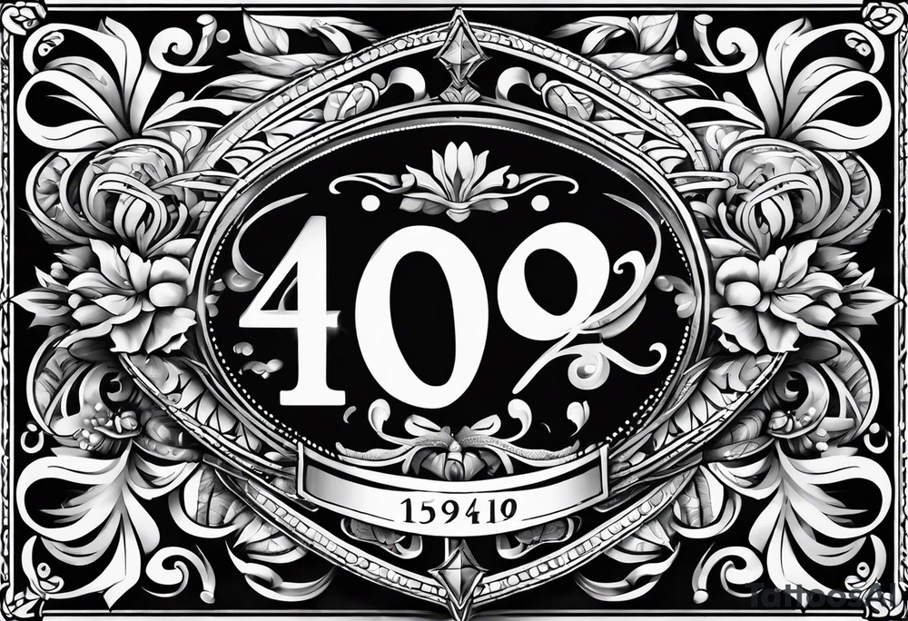 number 4 in a card tattoo idea