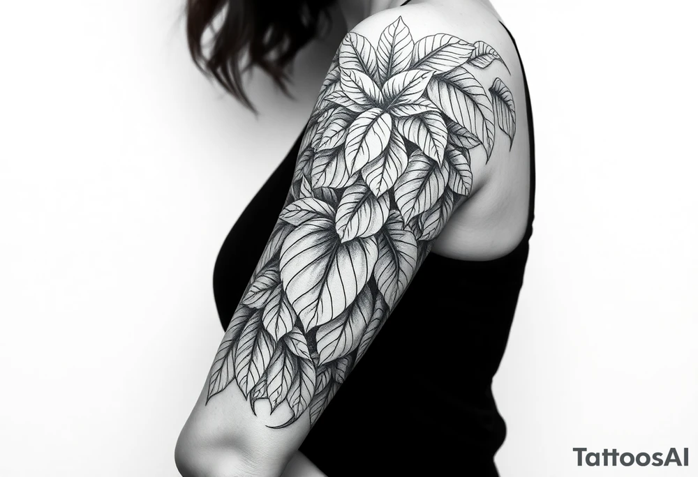 Amazon rainforest foliage tattoo idea