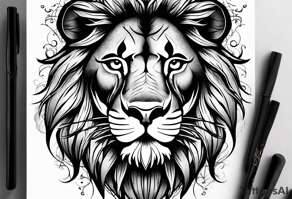 a lion tattoo idea