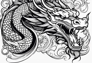 dragon and koi fish tattoo idea