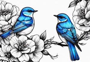 Bluebird flowers tattoo idea