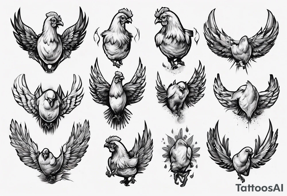 cooked chicken wing tattoo idea
