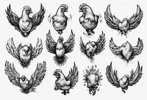 cooked chicken wing tattoo idea