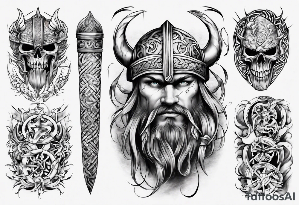 viking whole sleeve tattoo tattoo idea