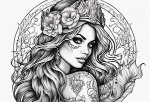 Mermaid skeleton tattoo idea