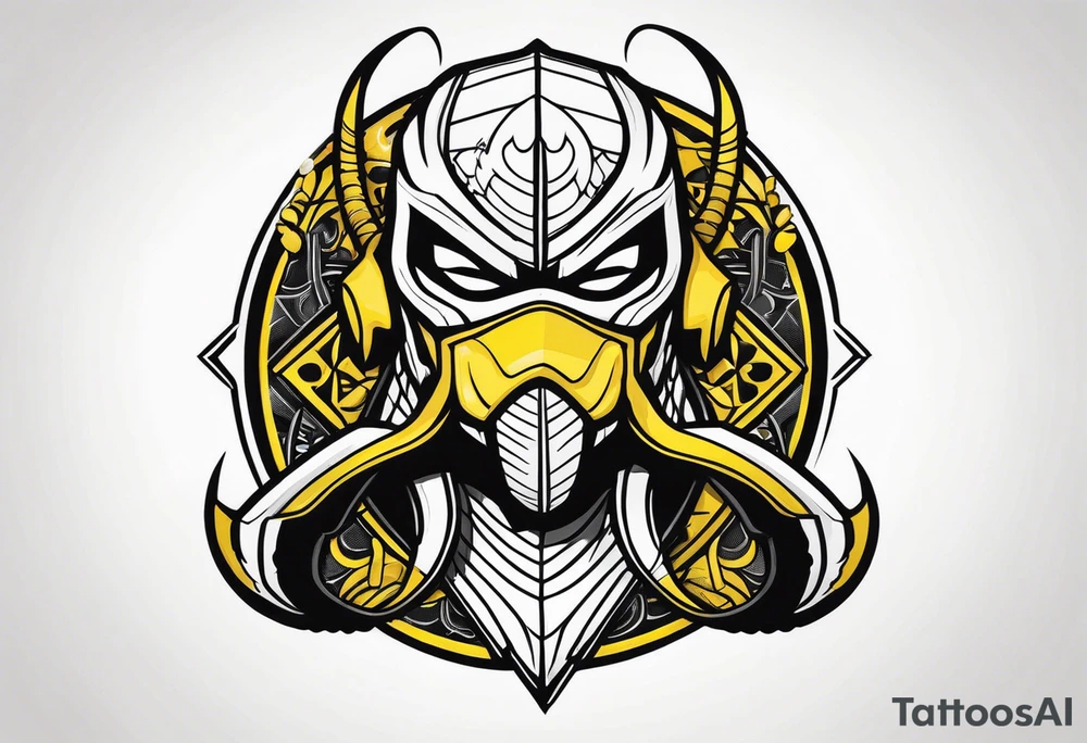 Iconic character Scorpion from Mortal Kombat game tattoo idea