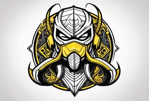 Iconic character Scorpion from Mortal Kombat game tattoo idea