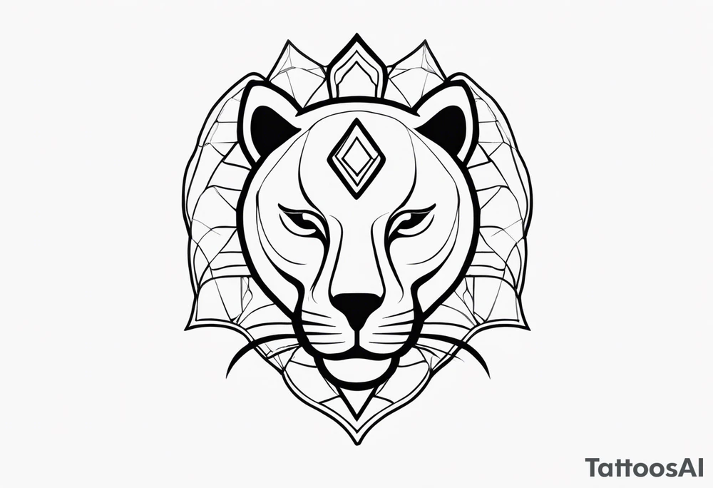 Sekhmet symbol minimalist tattoo idea