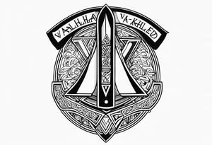 Valhalla shield sword valknut axe tattoo idea