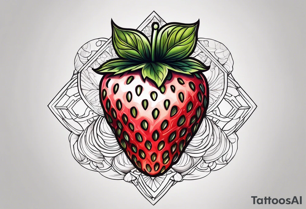 Individual Strawberry tattoo idea