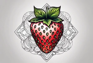 Individual Strawberry tattoo idea