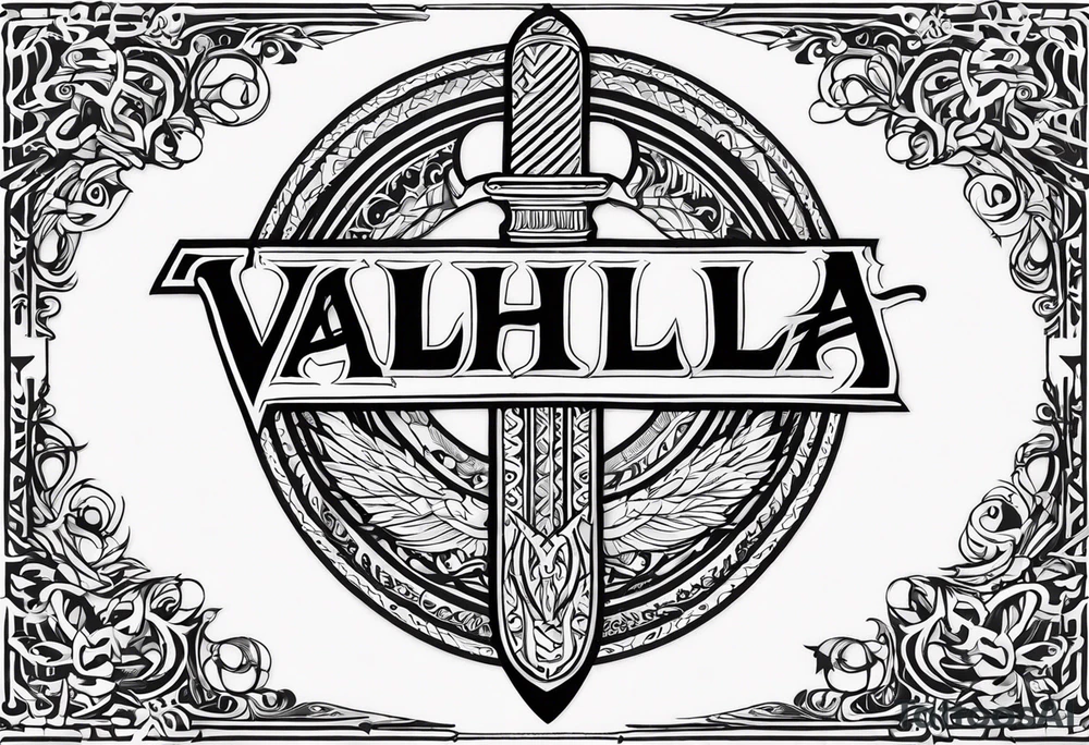 Valhalla sword tattoo idea