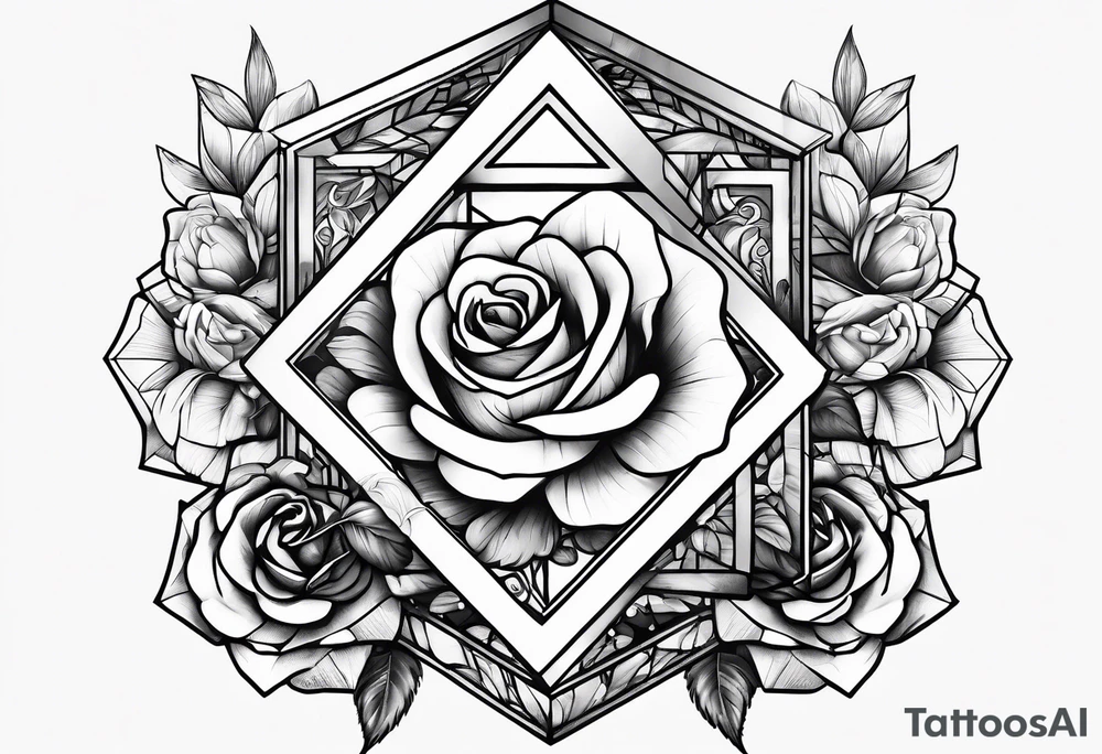 Tesseract with roses tattoo idea