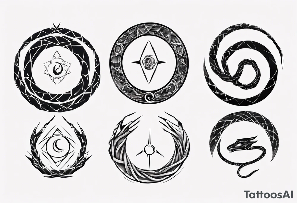 ouroboros snake cybersigilism tattoo idea